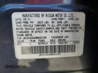 2011 Infiniti G25 x z VIN JN1DV6AR4BM452180, wystawiony jako Copart lot #56844815 z przebiegiem 133 040 mil mil oraz Czysty tytuł • Clean title. Historia ofert i sprzedaży dostępna na DreamBid. Obrazek 12.
