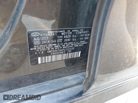 2023 Genesis G70 2.0T with VIN KMTG34TAXPU132530, listed as a Copart auction lot 83795954 with Not Provided miles and Non Repairable. Bid and sale history available at DreamBid. Image 13.
