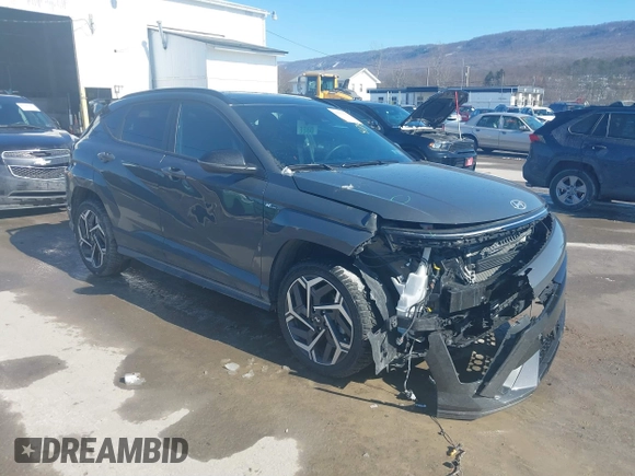 2024 Hyundai Kona N Line with VIN KM8HACA34RU034714, listed as a IAAI auction lot 41561923 with 15,137 mi miles. Bid and sale history available at carsss.com. Image 1.