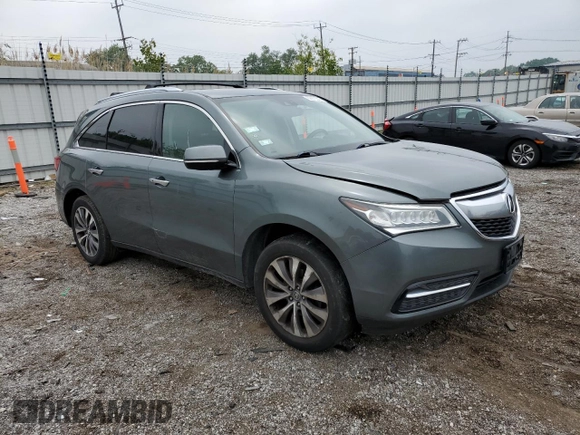 2014 Acura MDX Technology with VIN 5FRYD4H46EB014014, listed as a Copart auction lot 58973535 with 160,898 mi miles and Salvage title. Bid and sale history available at DreamBid. Image 4.