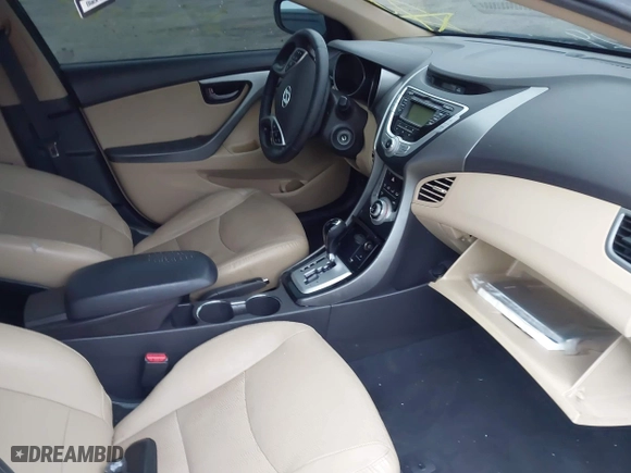 2012 Hyundai Elantra GLS with VIN KMHDH4AE4CU217877, listed as a IAAI auction lot 41927929 with 999,999 mi miles. Bid and sale history available at carsss.com. Image 5.
