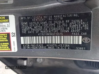 2019 Toyota Camry LE z VIN 4T1B11HK0KU715515, wystawiony jako IAAI lot #42155492 z przebiegiem 114 091 mil mil oraz . Historia ofert i sprzedaży dostępna na DreamBid. Obrazek 9.