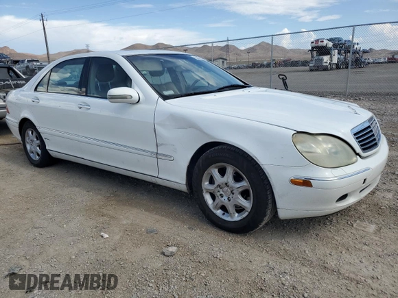 2000 Mercedes-Benz S-Class with VIN WDBNG75J0YA111650, listed as a Copart auction lot 63866844 with 245,363 mi miles and Salvage Title. Bid and sale history available at carsss.com. Image 4.