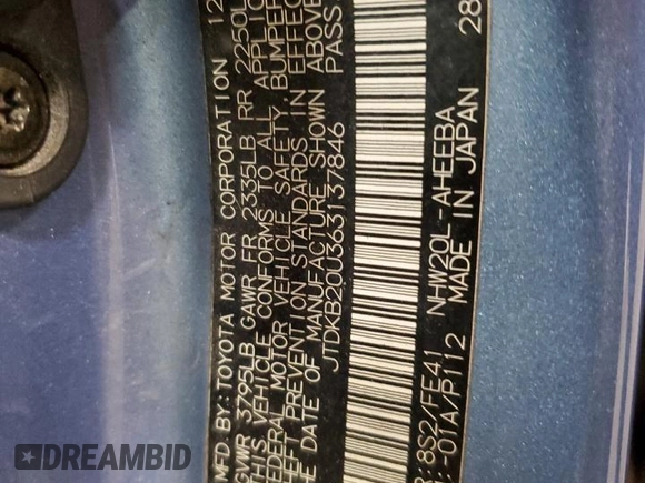 2006 Toyota Prius with VIN JTDKB20U363137846, listed as a Copart auction lot 50721785 with 193,239 mi miles and Salvage Title. Bid and sale history available at DreamBid. Image 14.