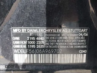 2006 Mercedes-Benz E 350 with VIN WDBUF56J06A969702, listed as a IAAI auction lot 41912561 with 207,500 mi miles and . Bid and sale history available at DreamBid. Image 9.