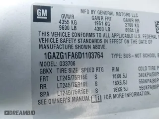 2013 Chevrolet Express Passenger 1LT with VIN 1GAZG1FA6D1103764, listed as a IAAI auction lot 41173886 with 470,000 mi miles. Bid and sale history available at carsss.com. Image 9.