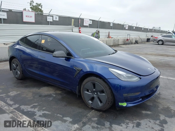 2023 Tesla Model 3 z VIN 5YJ3E1EA0PF481160, wystawiony jako IAAI lot #42704086 z przebiegiem 23 308 mil mil oraz . Historia ofert i sprzedaży dostępna na DreamBid. Obrazek 1.