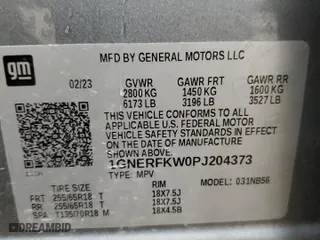 2023 Chevrolet Traverse LS with VIN 1GNERFKW0PJ204373, listed as a Copart auction lot 48909225 with 54,045 mi miles and Clean Title. Bid and sale history available at carsss.com. Image 14.