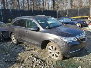 2016 Acura MDX w/Advance with VIN 5FRYD4H90GB034838, listed as a Copart auction lot 44778215 with 0 mi miles and Salvage Title. Bid and sale history available at carsss.com. Image 4.