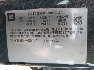 2015 Buick Verano Group with VIN 1G4PS5SK6F4133167, listed as a IAAI auction lot 42468482 with 44,811 mi miles and . Bid and sale history available at DreamBid. Image 9.