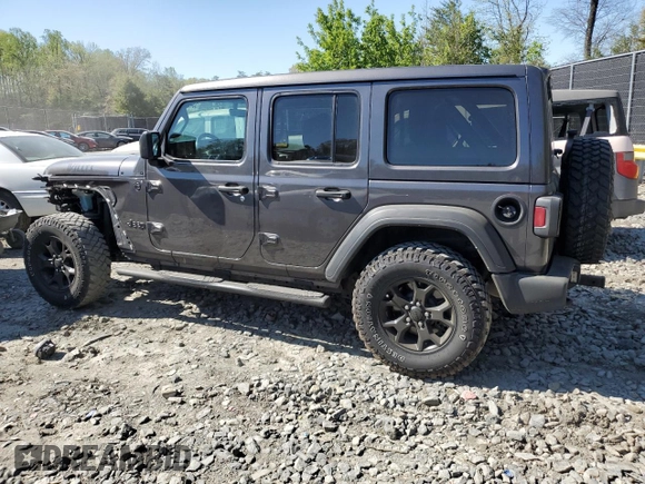 2021 Jeep Wrangler Unlimited 80th Anniversary with VIN 1C4HJXDN0MW792927, listed as a Copart auction lot 53498075 with 74,042 mi miles and Salvage title. Bid and sale history available at DreamBid. Image 2.
