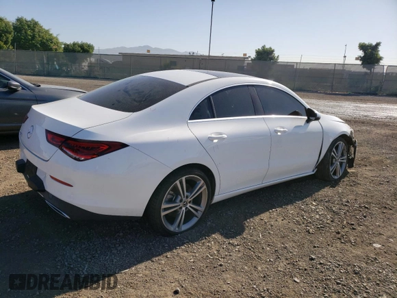 2020 Mercedes-Benz CLA 250 with VIN WDD5J4GBXLN038527, listed as a Copart auction lot 70354603 with 50,534 mi miles and . Bid and sale history available at DreamBid. Image 3.