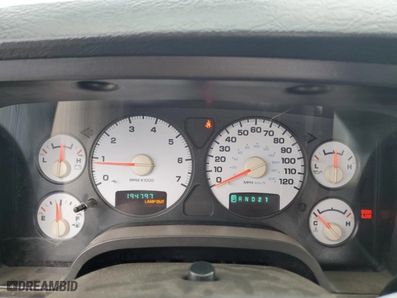 2005 Dodge Ram 1500 SLT with VIN 1D7HA18D65S106113, listed as a Copart auction lot 47532365 with 194,797 mi miles and Salvage Title. Bid and sale history available at carsss.com. Image 9.