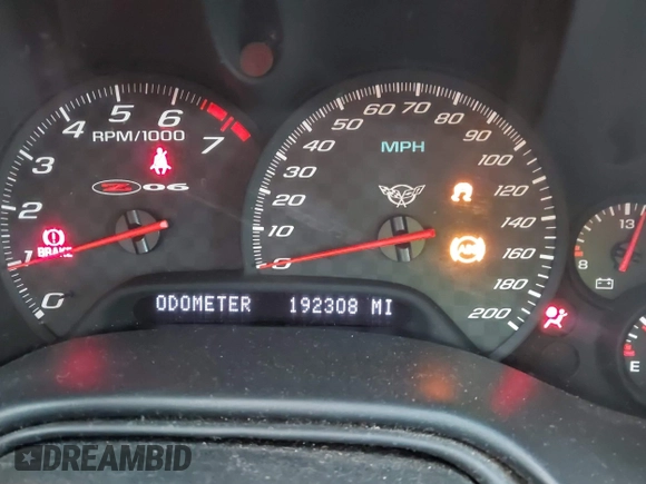 2004 Chevrolet Corvette Z06 with VIN 1G1YY12S845130805, listed as a IAAI auction lot 41411116 with 192,308 mi miles. Bid and sale history available at carsss.com. Image 7.