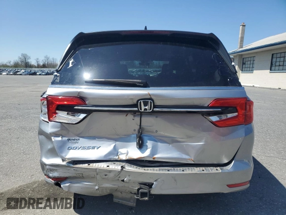 2022 Honda Odyssey EX-L with VIN 5FNRL6H73NB067462, listed as a Copart auction lot 53811365 with 44,182 mi miles and Salvage Title. Bid and sale history available at DreamBid. Image 6.