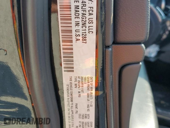 2022 Jeep Grand Cherokee WK Laredo E with VIN 1C4RJFAG2NC112887, listed as a Copart auction lot 77733094 with 51,850 mi miles and Salvage Title. Bid and sale history available at carsss.com. Image 13.