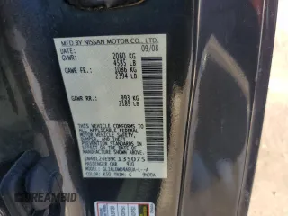 2009 Nissan Altima 3.5 SE with VIN 1N4BL24E99C135075, listed as a Copart auction lot 46709135 with 257,810 mi miles and Salvage Title. Bid and sale history available at carsss.com. Image 14.