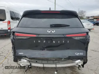 2024 Infiniti QX60 Luxe with VIN 5N1DL1FS9RC355103, listed as a Copart auction lot 45352875 with 9,460 mi miles and Salvage title. Bid and sale history available at DreamBid. Image 6.