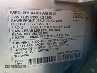 2020 Audi Q7 Premium z VIN WA1AJAF74LD008623, wystawiony jako Copart lot #55928345 z przebiegiem 47 211 mil mil oraz Szkoda całkowita • Salvage title. Historia ofert i sprzedaży dostępna na DreamBid. Obrazek 14.