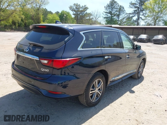 2020 Infiniti QX60 Luxe with VIN 5N1DL0MM6LC528615, listed as a IAAI auction lot 42016614 with 81,449 mi miles and . Bid and sale history available at DreamBid. Image 4.