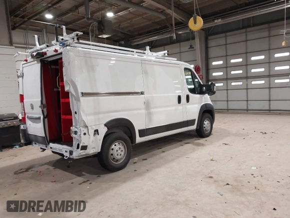 2023 Ram ProMaster Cargo with VIN 3C6LRVAG5PE571164, listed as a IAAI auction lot 41202787 with 5,503 mi miles and . Bid and sale history available at DreamBid. Image 4.