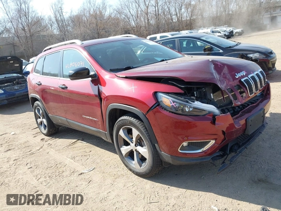 2019 Jeep Cherokee Limited with VIN 1C4PJMDX4KD122186, listed as a IAAI auction lot 42006071 with 83,164 mi miles and . Bid and sale history available at DreamBid. Image 1.