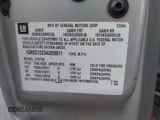 2004 Chevrolet Tahoe LT z VIN 1GNEC13Z34J258811, wystawiony jako IAAI lot #41710156 z przebiegiem 322 462 mil mil oraz . Historia ofert i sprzedaży dostępna na DreamBid. Obrazek 9.