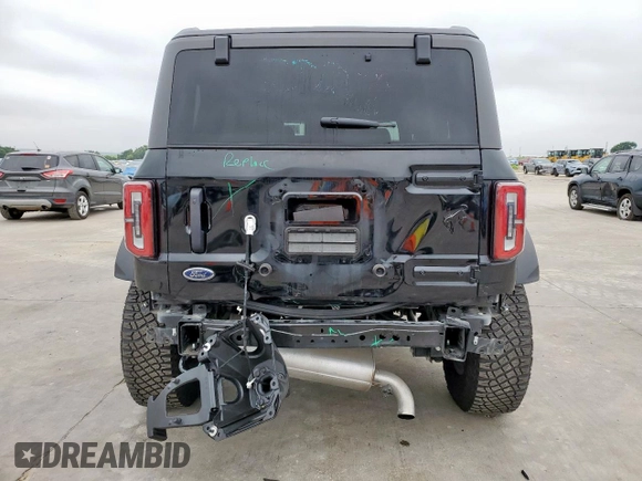 2023 Ford Bronco with VIN 1FMEE5DP1PLB95364, listed as a Copart auction lot 55315445 with 17,578 mi miles and Salvage title. Bid and sale history available at DreamBid. Image 6.