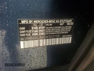 2023 Mercedes-Benz GLB 250 с VIN W1N4M4GB6PW302199, выставлен на аукционе Copart как лот 73299664 с пробегом Не указан миль и Списание • Salvage title. История ставок и продаж доступна на DreamBid. Изображение 13.