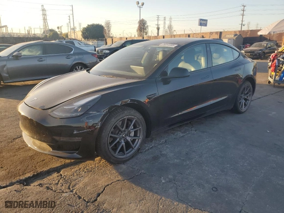 2022 Tesla Model 3 with VIN 5YJ3E1EA1NF374373, listed as a Copart auction lot 89093385 with NaN miles and Salvage Title. Bid and sale history available at carsss.com. Image 1.