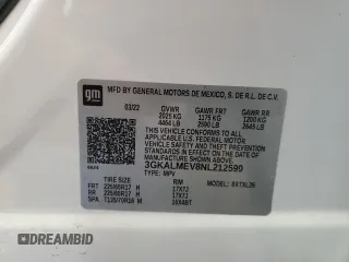 2022 GMC Terrain SLE z VIN 3GKALMEV8NL212599, wystawiony jako Copart lot #56027205 z przebiegiem 47 262 mil mil oraz Szkoda całkowita • Salvage title. Historia ofert i sprzedaży dostępna na DreamBid. Obrazek 14.
