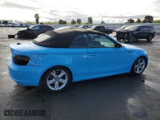 2011 BMW 1 Series 128i with VIN WBAUN1C53BVH83384, listed as a Copart auction lot 48741865 with 109,350 mi miles and Salvage Title. Bid and sale history available at carsss.com. Image 3.