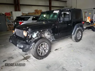 2024 Jeep Wrangler Sport S z VIN 1C4PJXAG7RW351644, wystawiony jako Copart lot #56112305 z przebiegiem 16 484 mil mil oraz Szkoda całkowita • Salvage title. Historia ofert i sprzedaży dostępna na DreamBid. Obrazek 1.
