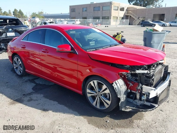 2018 Mercedes-Benz CLA with VIN WDDSJ4EBXJN576793, listed as a IAAI auction lot 41989171 with 49,568 mi miles. Bid and sale history available at carsss.com. Image 1.