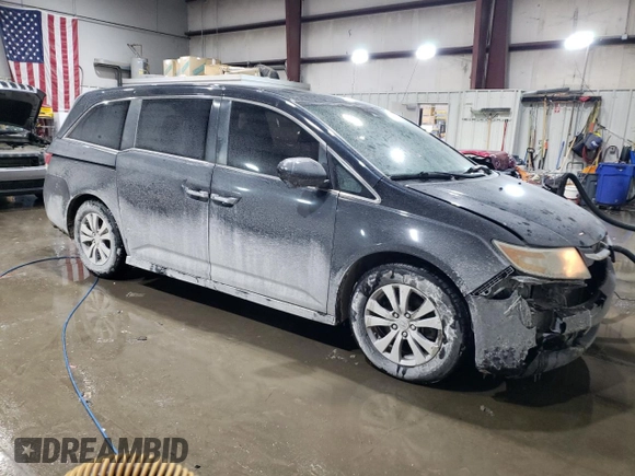 2016 Honda Odyssey EX-L with VIN 5FNRL5H6XGB159396, listed as a Copart auction lot 46172725 with 138,740 mi miles and Salvage Title. Bid and sale history available at DreamBid. Image 4.