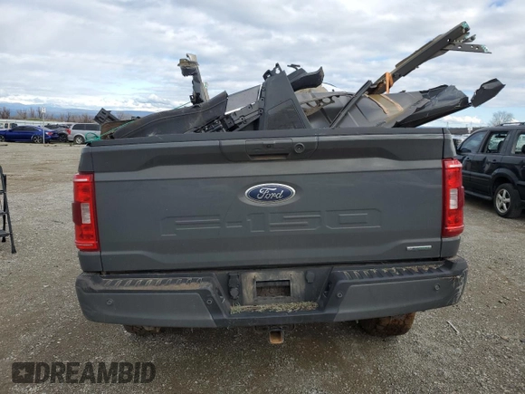 2021 Ford F-150 XL with VIN 1FTFW1E89MFC89542, listed as a Copart auction lot 43973255 with 82,319 mi miles and Salvage Title. Bid and sale history available at carsss.com. Image 6.