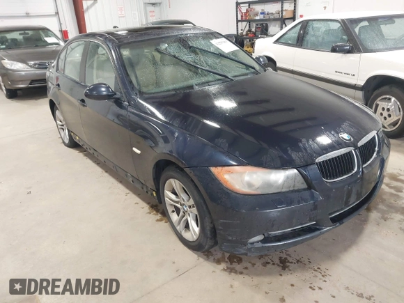 2008 BMW 3 Series 328xi with VIN WBAVC93518K037807, listed as a IAAI auction lot 42203483 with 161,491 mi miles and . Bid and sale history available at carsss.com. Image 1.