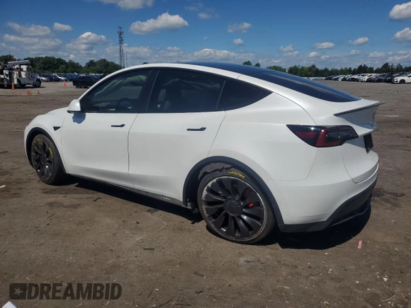 2022 Tesla Model Y Performance with VIN 7SAYGDEF9NF372337, listed as a Copart auction lot 55889345 with 51,099 mi miles and Salvage title. Bid and sale history available at DreamBid. Image 2.