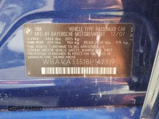 2008 BMW 3 Series 328i z VIN WBAVA33518P142319, wystawiony jako Copart lot #57081045 z przebiegiem 157 411 mil mil oraz Szkoda całkowita • Salvage title. Historia ofert i sprzedaży dostępna na DreamBid. Obrazek 12.