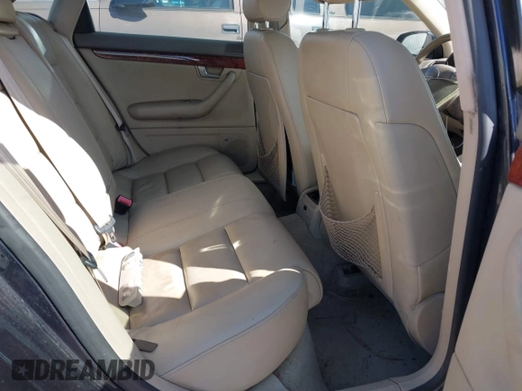 2003 Audi A4 3.0L with VIN WAULT68E03A183189, listed as a IAAI auction lot 41806445 with 1 mi miles. Bid and sale history available at carsss.com. Image 8.