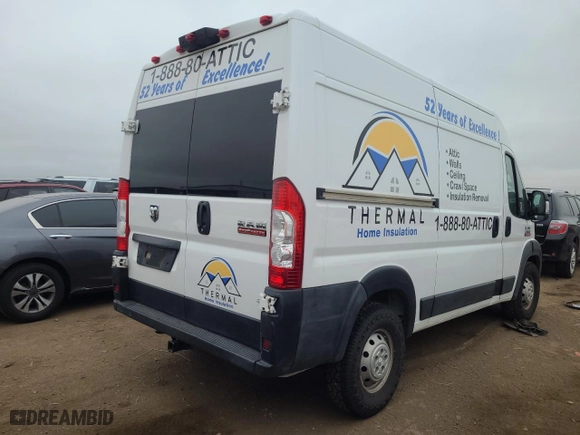 2019 Ram ProMaster Cargo Van with VIN 3C6TRVBG4KE556887, listed as a Copart auction lot 66757814 with 74,814 mi miles and Non Repairable. Bid and sale history available at carsss.com. Image 3.