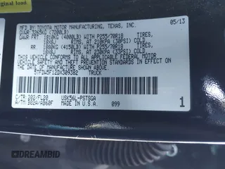 2013 Toyota Tundra 4WD Truck with VIN 5TFDW5F12DX309382, listed as a IAAI auction lot 41631661 with 158,821 mi miles. Bid and sale history available at carsss.com. Image 9.