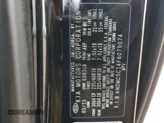 2015 Kia Sedona SX with VIN KNDMC5C14F6079074, listed as a Copart auction lot 45045815 with 105,414 mi miles and Clean Title. Bid and sale history available at carsss.com. Image 13.