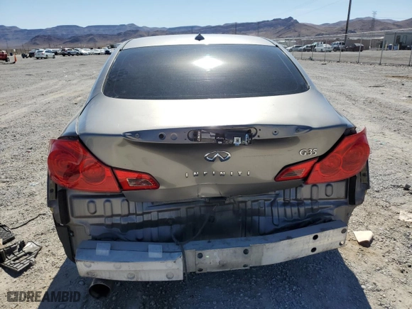 2007 Infiniti G35 Sedan Sport with VIN JNKBV61E27M725754, listed as a Copart auction lot 61097963 with 0 mi miles and Salvage Title. Bid and sale history available at carsss.com. Image 6.