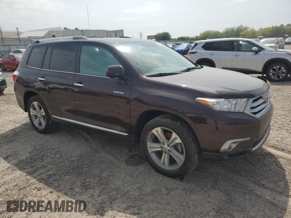 2012 Toyota Highlander Limited with VIN 5TDDK3EH9CS142991, listed as a Copart auction lot 51248045 with 0 mi miles and Salvage Title. Bid and sale history available at carsss.com. Image 4.