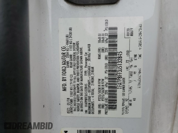 2018 Ford Mustang GT Premium with VIN 1FATP8FF3J5132845, listed as a Copart auction lot 43739325 with 99,603 mi miles and Salvage title. Bid and sale history available at DreamBid. Image 12.