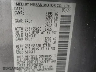 2023 Nissan Murano SL with VIN 5N1AZ2CS8PC131166, listed as a Copart auction lot 45912315 with 41,104 mi miles and Non Repairable. Bid and sale history available at carsss.com. Image 14.
