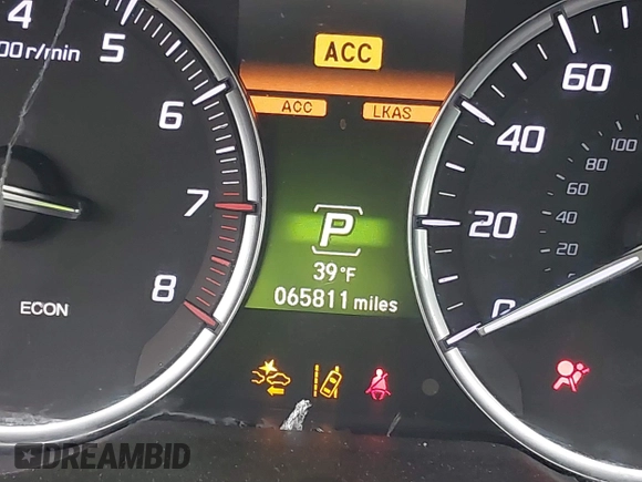 2019 Acura TLX with VIN 19UUB1F3XKA009435, listed as a IAAI auction lot 40999644 with 65,811 mi miles. Bid and sale history available at carsss.com. Image 15.