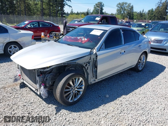 2018 Infiniti Q50 3.0t Luxe with VIN JN1EV7AR1JM443400, listed as a IAAI auction lot 42174726 with 74,677 mi miles. Bid and sale history available at carsss.com. Image 18.