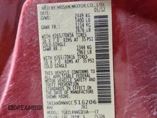 2012 Nissan Xterra S z VIN 5N1AN0NWXCC516206, wystawiony jako Copart lot #51800305 z przebiegiem 126 125 mil mil oraz Szkoda całkowita • Salvage title. Historia ofert i sprzedaży dostępna na DreamBid. Obrazek 13.